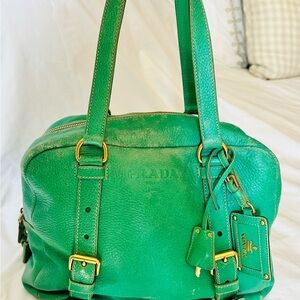 Authentic Leather Prada purse in Auquamarine